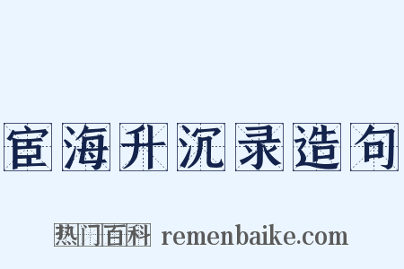 宦海升沉录造句是什么意思的图片